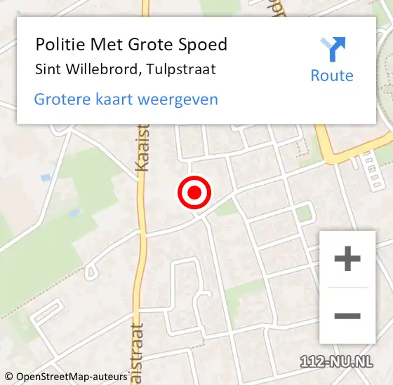 Locatie op kaart van de 112 melding: Politie Met Grote Spoed Naar Sint Willebrord, Tulpstraat op 24 juni 2023 00:06