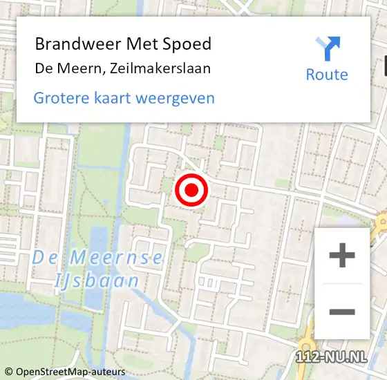 Locatie op kaart van de 112 melding: Brandweer Met Spoed Naar De Meern, Zeilmakerslaan op 24 juni 2023 00:48