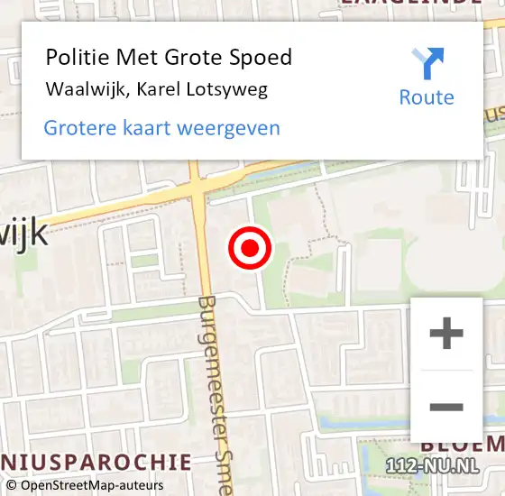 Locatie op kaart van de 112 melding: Politie Met Grote Spoed Naar Waalwijk, Karel Lotsyweg op 24 juni 2023 02:01