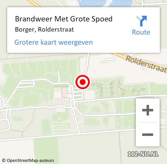 Locatie op kaart van de 112 melding: Brandweer Met Grote Spoed Naar Borger, Rolderstraat op 24 juni 2023 02:57