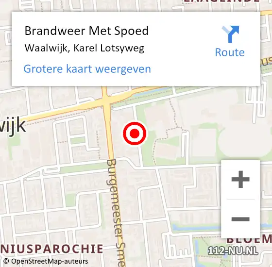 Locatie op kaart van de 112 melding: Brandweer Met Spoed Naar Waalwijk, Karel Lotsyweg op 24 juni 2023 03:04