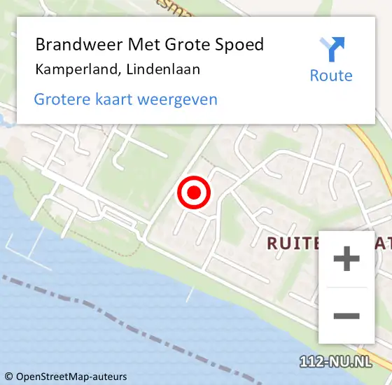 Locatie op kaart van de 112 melding: Brandweer Met Grote Spoed Naar Kamperland, Lindenlaan op 24 juni 2023 03:05