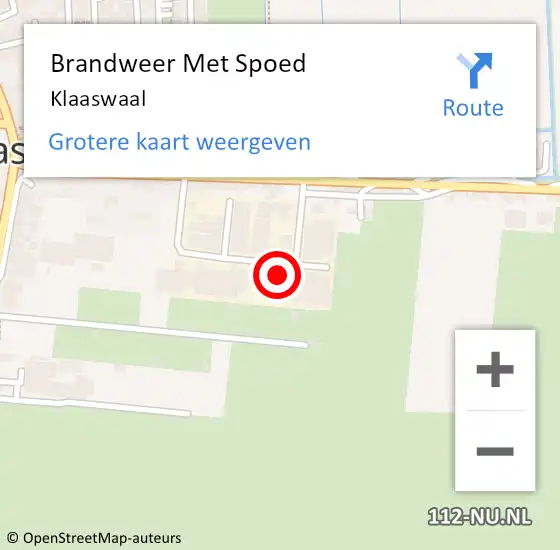 Locatie op kaart van de 112 melding: Brandweer Met Spoed Naar Klaaswaal op 24 juni 2023 04:15