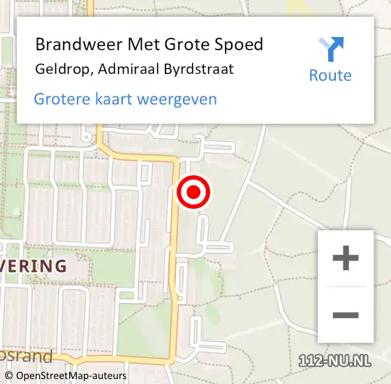 Locatie op kaart van de 112 melding: Brandweer Met Grote Spoed Naar Geldrop, Admiraal Byrdstraat op 24 juni 2023 04:40