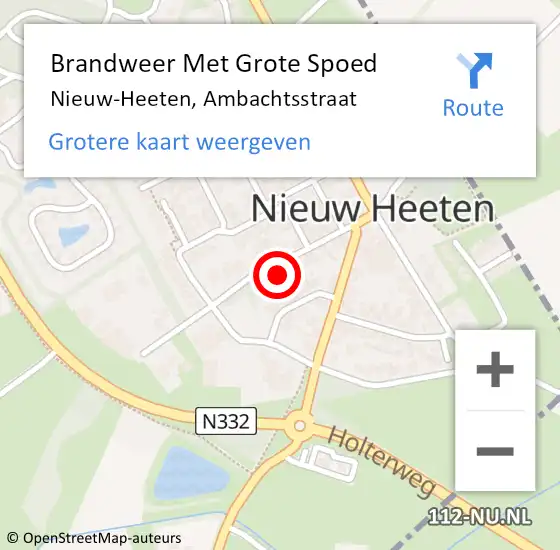 Locatie op kaart van de 112 melding: Brandweer Met Grote Spoed Naar Nieuw-Heeten, Ambachtsstraat op 24 juni 2023 04:56