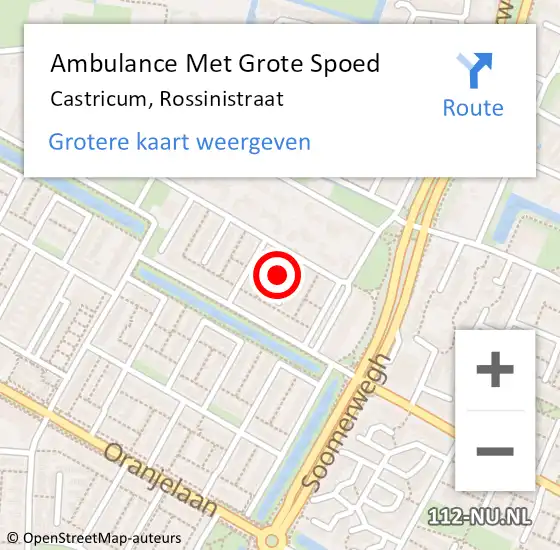 Locatie op kaart van de 112 melding: Ambulance Met Grote Spoed Naar Castricum, Rossinistraat op 24 juni 2023 05:05