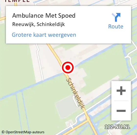 Locatie op kaart van de 112 melding: Ambulance Met Spoed Naar Reeuwijk, Schinkeldijk op 24 juni 2023 05:15