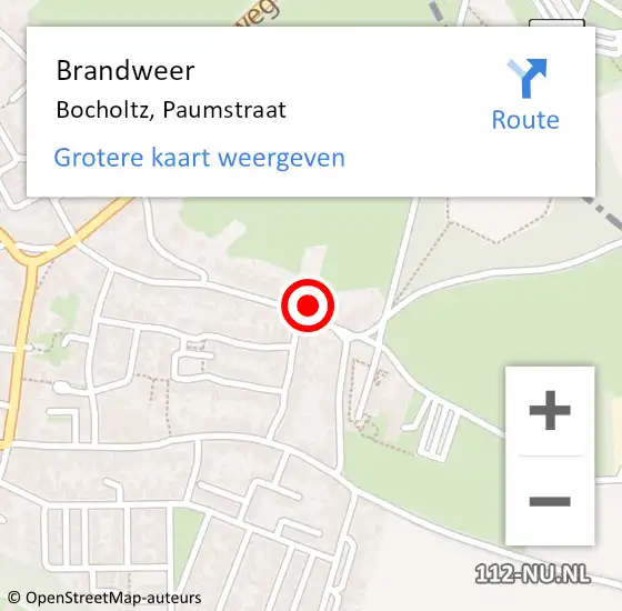 Locatie op kaart van de 112 melding: Brandweer Bocholtz, Paumstraat op 30 augustus 2014 05:35