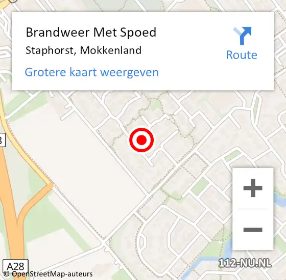 Locatie op kaart van de 112 melding: Brandweer Met Spoed Naar Staphorst, Mokkenland op 24 juni 2023 07:37