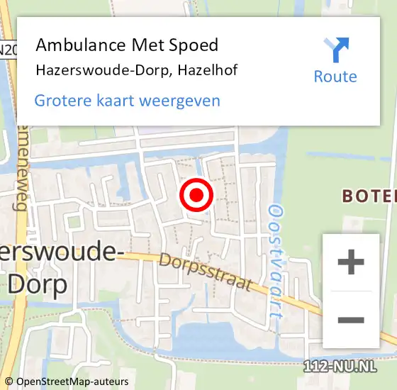 Locatie op kaart van de 112 melding: Ambulance Met Spoed Naar Hazerswoude-Dorp, Hazelhof op 24 juni 2023 08:20