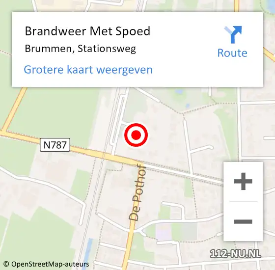 Locatie op kaart van de 112 melding: Brandweer Met Spoed Naar Brummen, Stationsweg op 24 juni 2023 08:24
