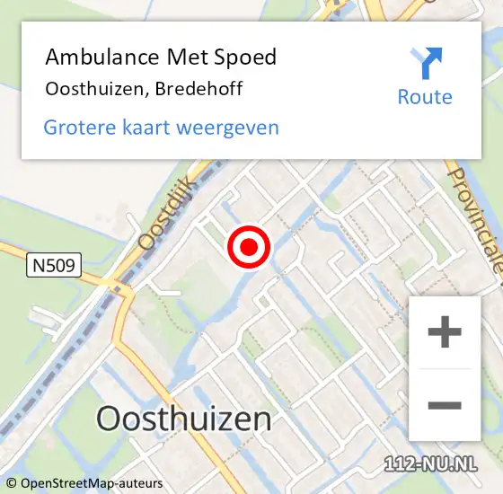 Locatie op kaart van de 112 melding: Ambulance Met Spoed Naar Oosthuizen, Bredehoff op 24 juni 2023 08:32