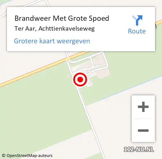 Locatie op kaart van de 112 melding: Brandweer Met Grote Spoed Naar Ter Aar, Achttienkavelseweg op 24 juni 2023 09:15