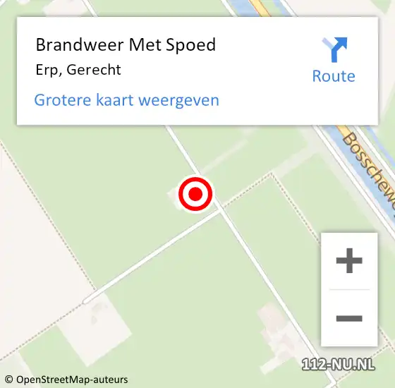 Locatie op kaart van de 112 melding: Brandweer Met Spoed Naar Erp, Gerecht op 24 juni 2023 09:32