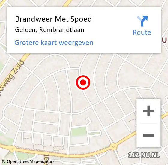 Locatie op kaart van de 112 melding: Brandweer Met Spoed Naar Geleen, Rembrandtlaan op 24 juni 2023 09:33