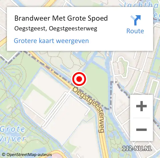 Locatie op kaart van de 112 melding: Brandweer Met Grote Spoed Naar Oegstgeest, Oegstgeesterweg op 24 juni 2023 09:34