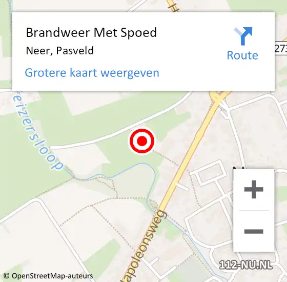 Locatie op kaart van de 112 melding: Brandweer Met Spoed Naar Neer, Pasveld op 24 juni 2023 10:06