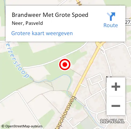 Locatie op kaart van de 112 melding: Brandweer Met Grote Spoed Naar Neer, Pasveld op 24 juni 2023 10:08