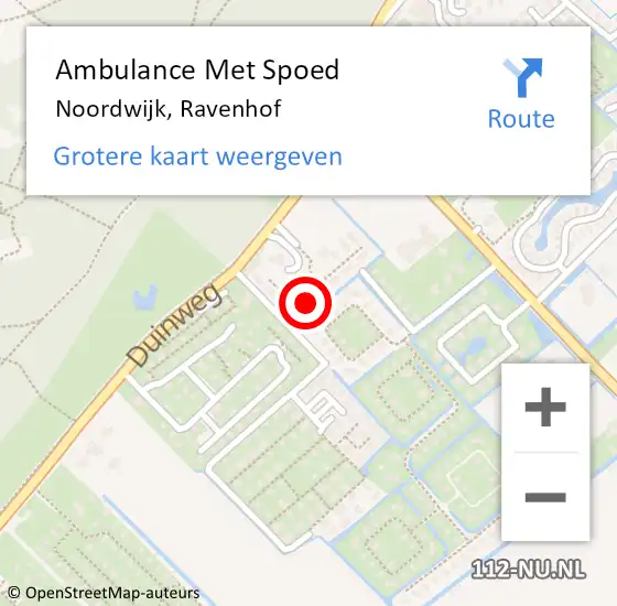 Locatie op kaart van de 112 melding: Ambulance Met Spoed Naar Noordwijk, Ravenhof op 24 juni 2023 11:20