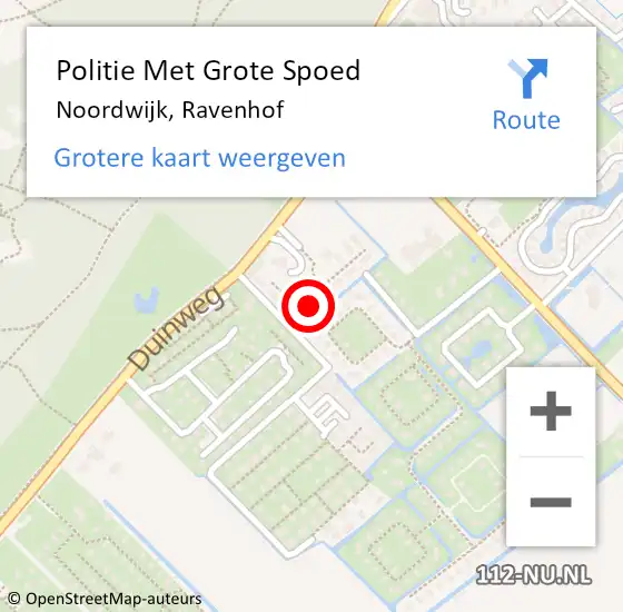 Locatie op kaart van de 112 melding: Politie Met Grote Spoed Naar Noordwijk, Ravenhof op 24 juni 2023 11:22