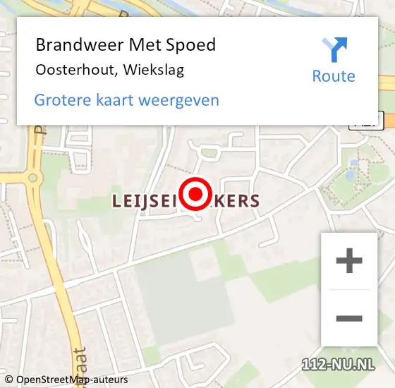 Locatie op kaart van de 112 melding: Brandweer Met Spoed Naar Oosterhout, Wiekslag op 24 juni 2023 11:51