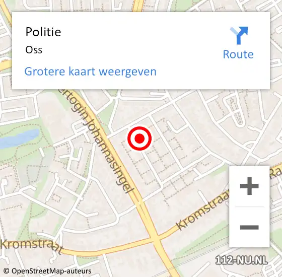 Locatie op kaart van de 112 melding: Politie Oss op 24 juni 2023 12:02