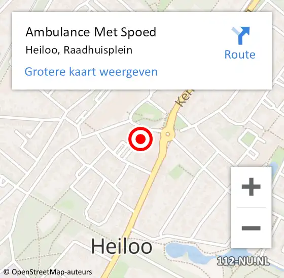 Locatie op kaart van de 112 melding: Ambulance Met Spoed Naar Heiloo, Raadhuisplein op 24 juni 2023 13:00