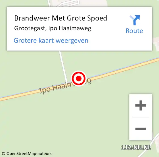 Locatie op kaart van de 112 melding: Brandweer Met Grote Spoed Naar Grootegast, Ipo Haaimaweg op 24 juni 2023 13:52