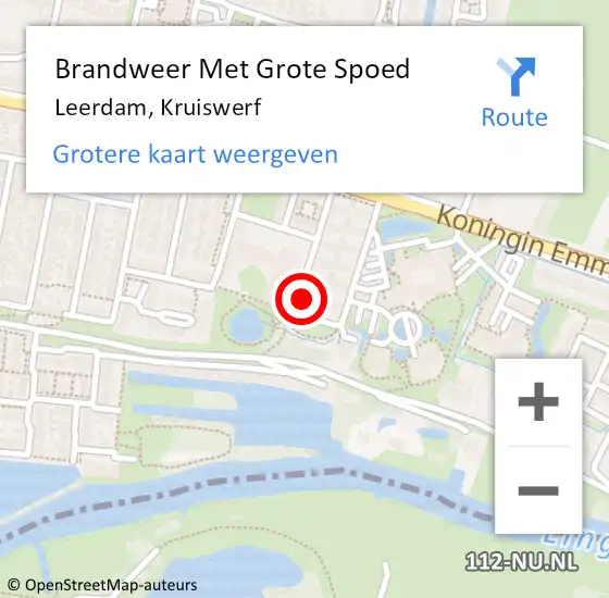 Locatie op kaart van de 112 melding: Brandweer Met Grote Spoed Naar Leerdam, Kruiswerf op 24 juni 2023 14:13