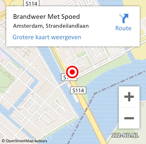 Locatie op kaart van de 112 melding: Brandweer Met Spoed Naar Amsterdam, Strandeilandlaan op 24 juni 2023 14:38