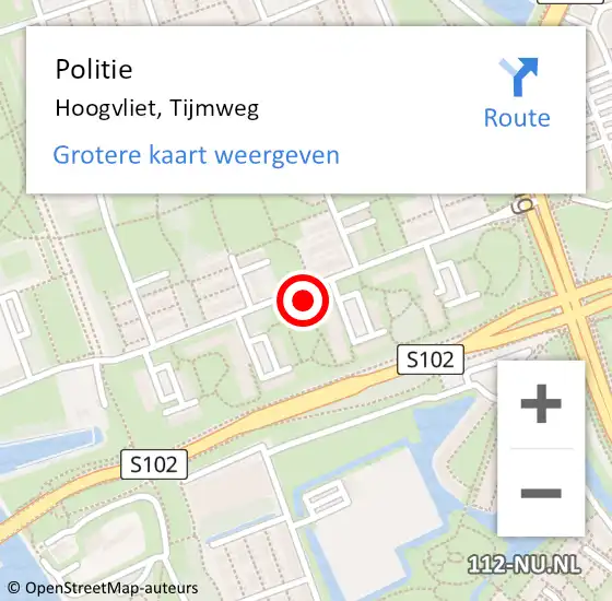 Locatie op kaart van de 112 melding: Politie Hoogvliet, Tijmweg op 24 juni 2023 14:43