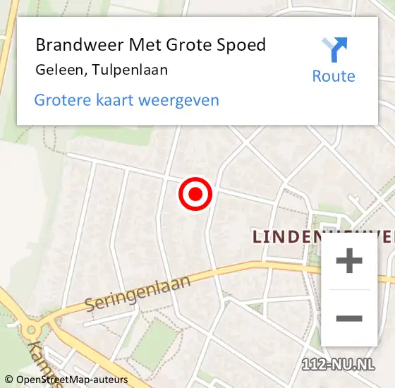 Locatie op kaart van de 112 melding: Brandweer Met Grote Spoed Naar Geleen, Tulpenlaan op 24 juni 2023 14:49