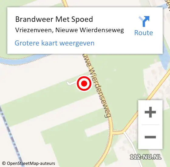 Locatie op kaart van de 112 melding: Brandweer Met Spoed Naar Vriezenveen, Nieuwe Wierdenseweg op 24 juni 2023 15:13