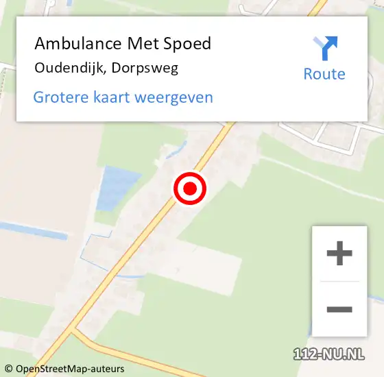 Locatie op kaart van de 112 melding: Ambulance Met Spoed Naar Oudendijk, Dorpsweg op 24 juni 2023 15:20