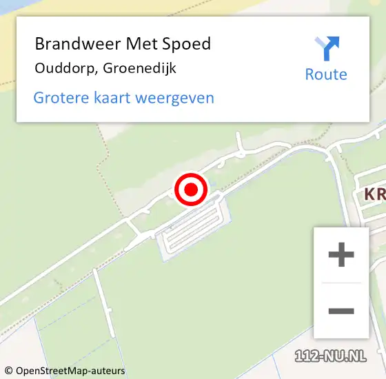 Locatie op kaart van de 112 melding: Brandweer Met Spoed Naar Ouddorp, Groenedijk op 24 juni 2023 15:47