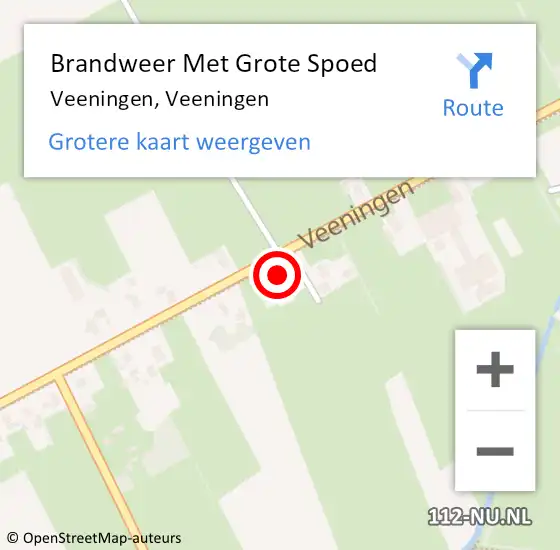 Locatie op kaart van de 112 melding: Brandweer Met Grote Spoed Naar Veeningen, Veeningen op 24 juni 2023 16:58