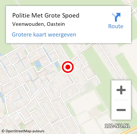 Locatie op kaart van de 112 melding: Politie Met Grote Spoed Naar Veenwouden, Oastein op 24 juni 2023 17:29