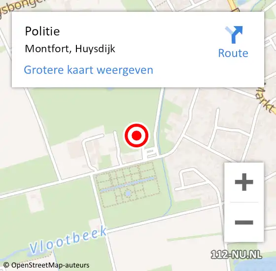 Locatie op kaart van de 112 melding: Politie Montfort, Huysdijk op 24 juni 2023 17:47