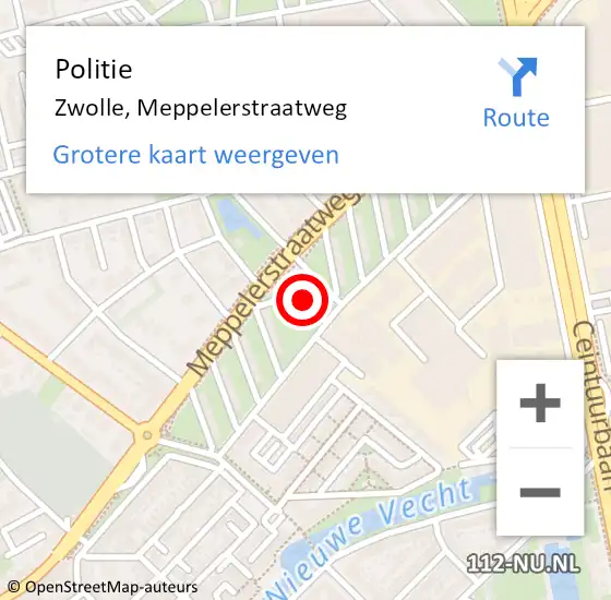 Locatie op kaart van de 112 melding: Politie Zwolle, Meppelerstraatweg op 24 juni 2023 17:50