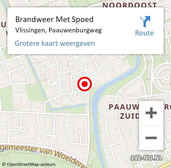 Locatie op kaart van de 112 melding: Brandweer Met Spoed Naar Vlissingen, Paauwenburgweg op 24 juni 2023 18:16