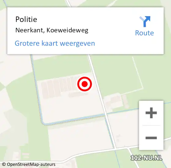 Locatie op kaart van de 112 melding: Politie Neerkant, Koeweideweg op 24 juni 2023 18:39