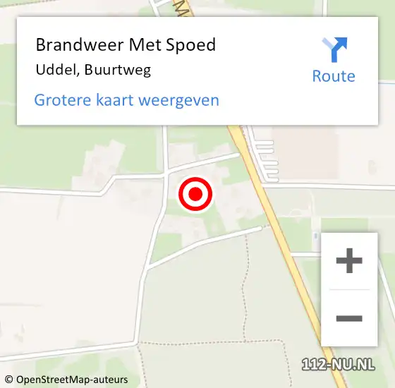 Locatie op kaart van de 112 melding: Brandweer Met Spoed Naar Uddel, Buurtweg op 24 juni 2023 18:50