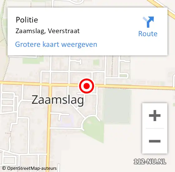 Locatie op kaart van de 112 melding: Politie Zaamslag, Veerstraat op 24 juni 2023 18:52