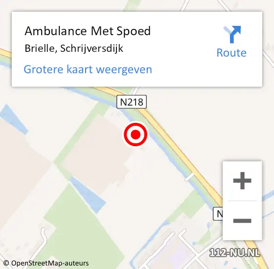 Locatie op kaart van de 112 melding: Ambulance Met Spoed Naar Brielle, Schrijversdijk op 24 juni 2023 19:37