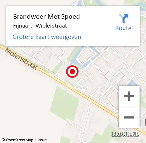 Locatie op kaart van de 112 melding: Brandweer Met Spoed Naar Fijnaart, Wielerstraat op 24 juni 2023 19:39