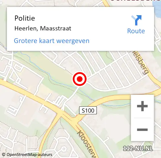 Locatie op kaart van de 112 melding: Politie Heerlen, Maasstraat op 24 juni 2023 21:13