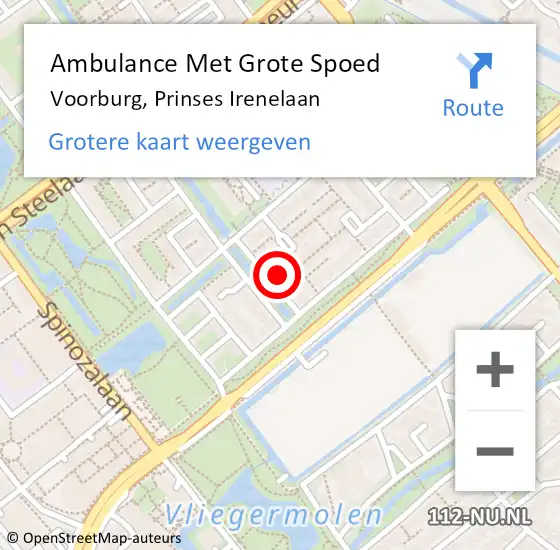 Locatie op kaart van de 112 melding: Ambulance Met Grote Spoed Naar Voorburg, Prinses Irenelaan op 24 juni 2023 21:23