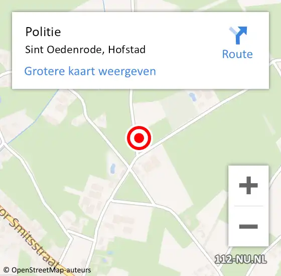 Locatie op kaart van de 112 melding: Politie Sint Oedenrode, Hofstad op 24 juni 2023 22:39