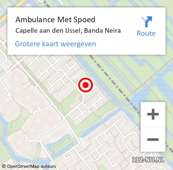 Locatie op kaart van de 112 melding: Ambulance Met Spoed Naar Capelle aan den IJssel, Banda Neira op 24 juni 2023 22:40