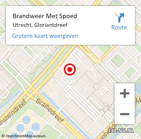 Locatie op kaart van de 112 melding: Brandweer Met Spoed Naar Utrecht, Gloriantdreef op 24 juni 2023 23:10